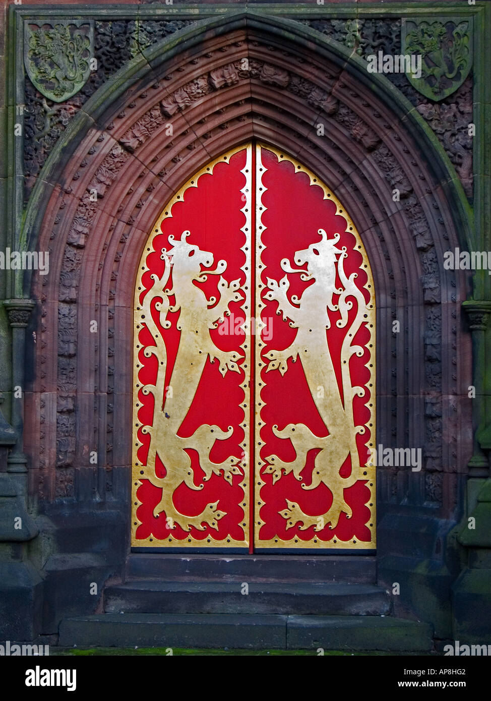 West Door of St Giles Cheadle Staffordshire England UK Designed by A W N Pugin Stock Photo