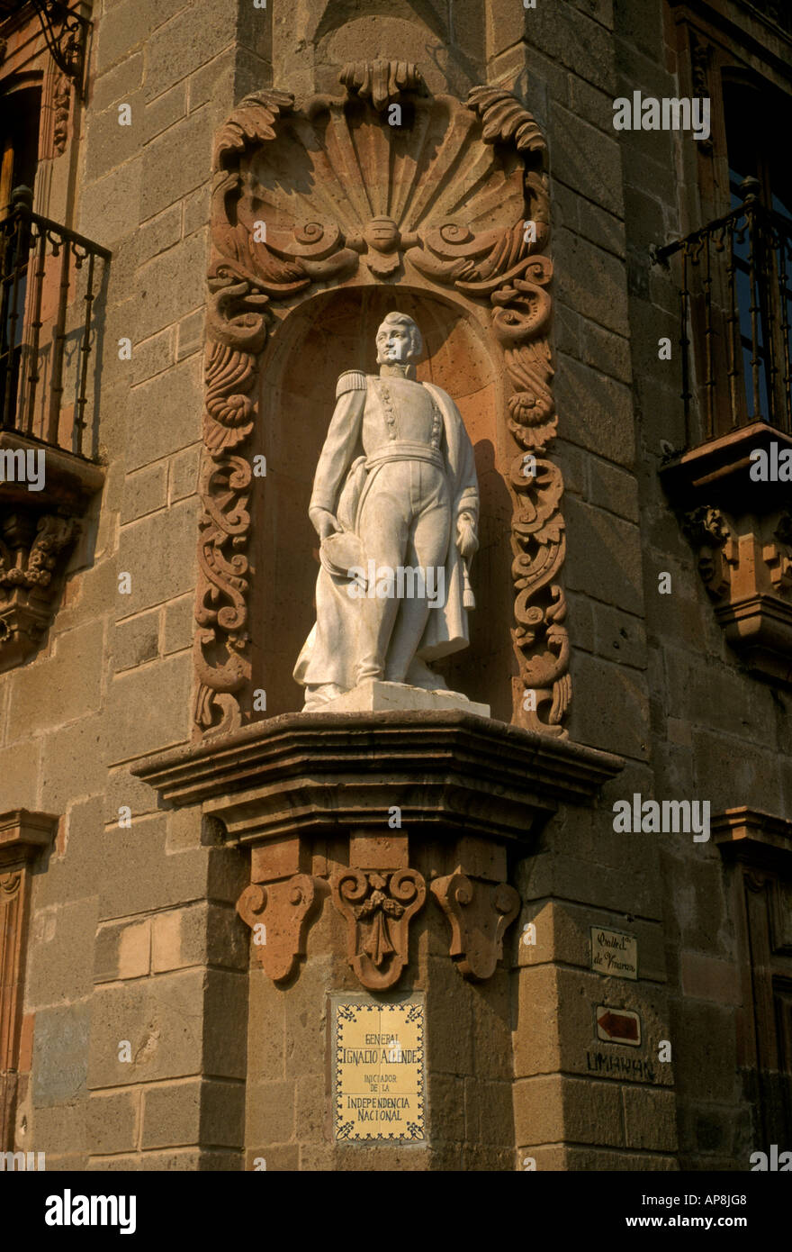 statue of Ignacio Allende, Ignacio Allende, House of Ignacio Allende, regional museum, San Miguel de Allende, Guanajuato State, Mexico Stock Photo