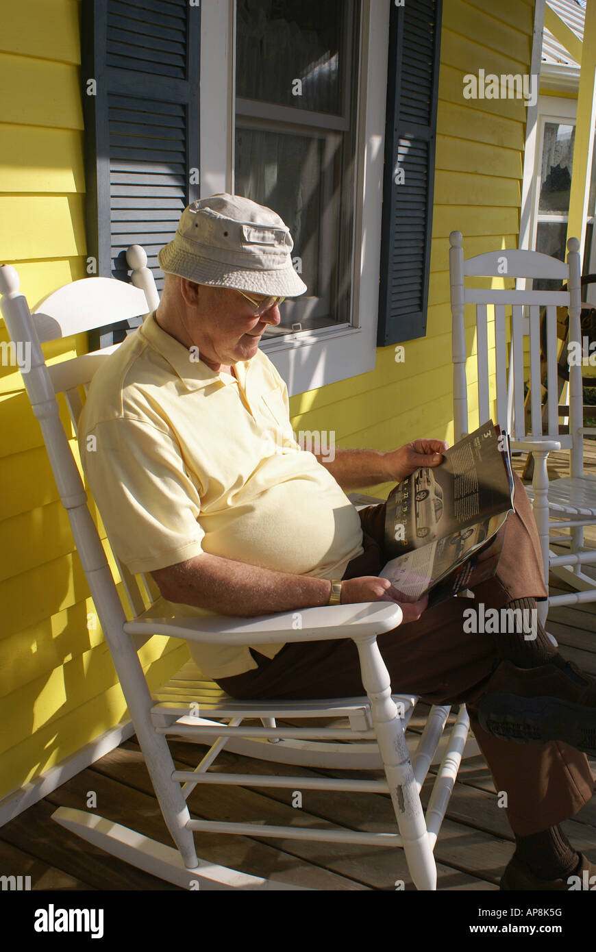 Relaxing in a Rocking Chair Stock Photo Alamy