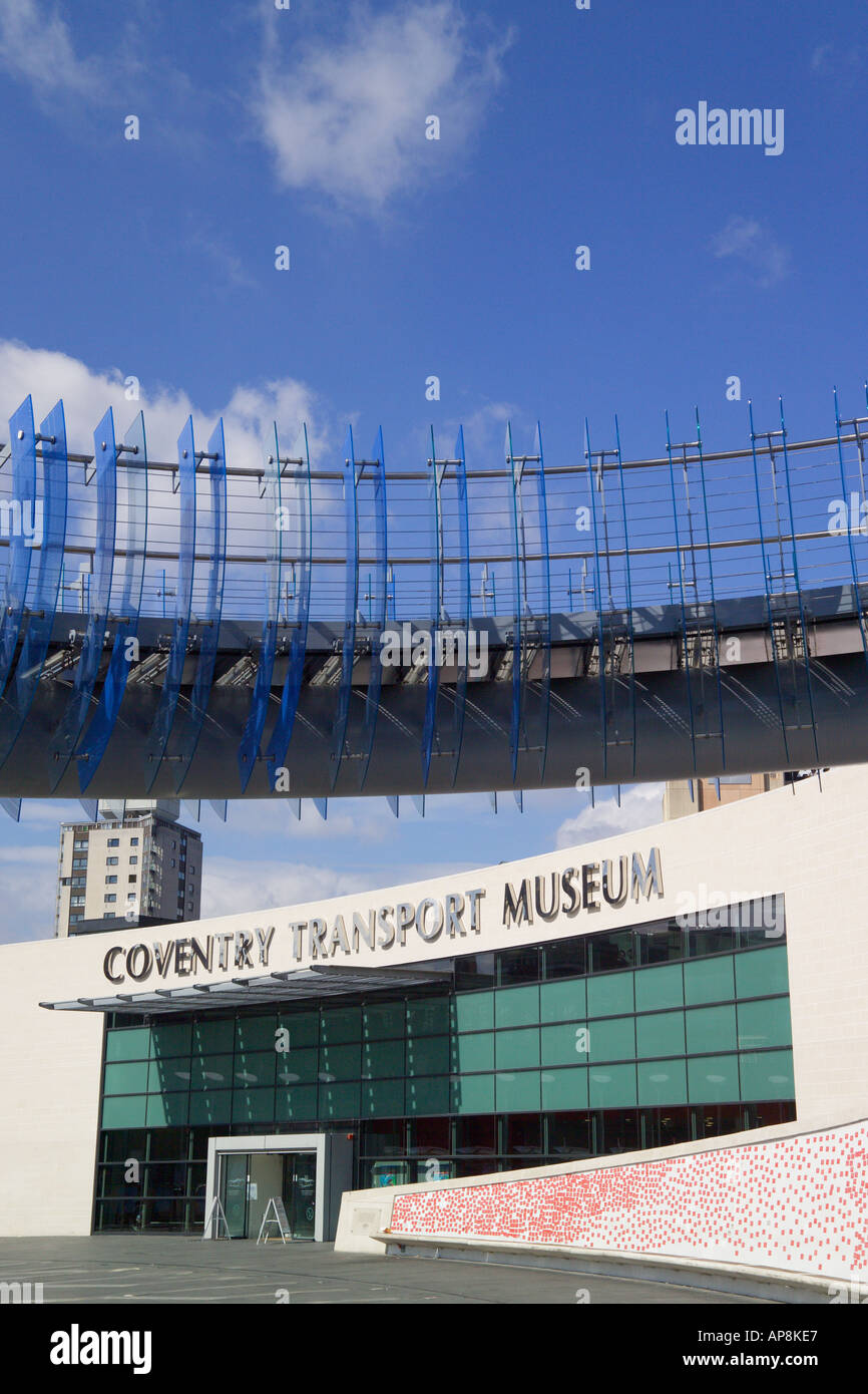 Coventry Transport Museum and Glass Bridge Coventry West Midlands England Stock Photo