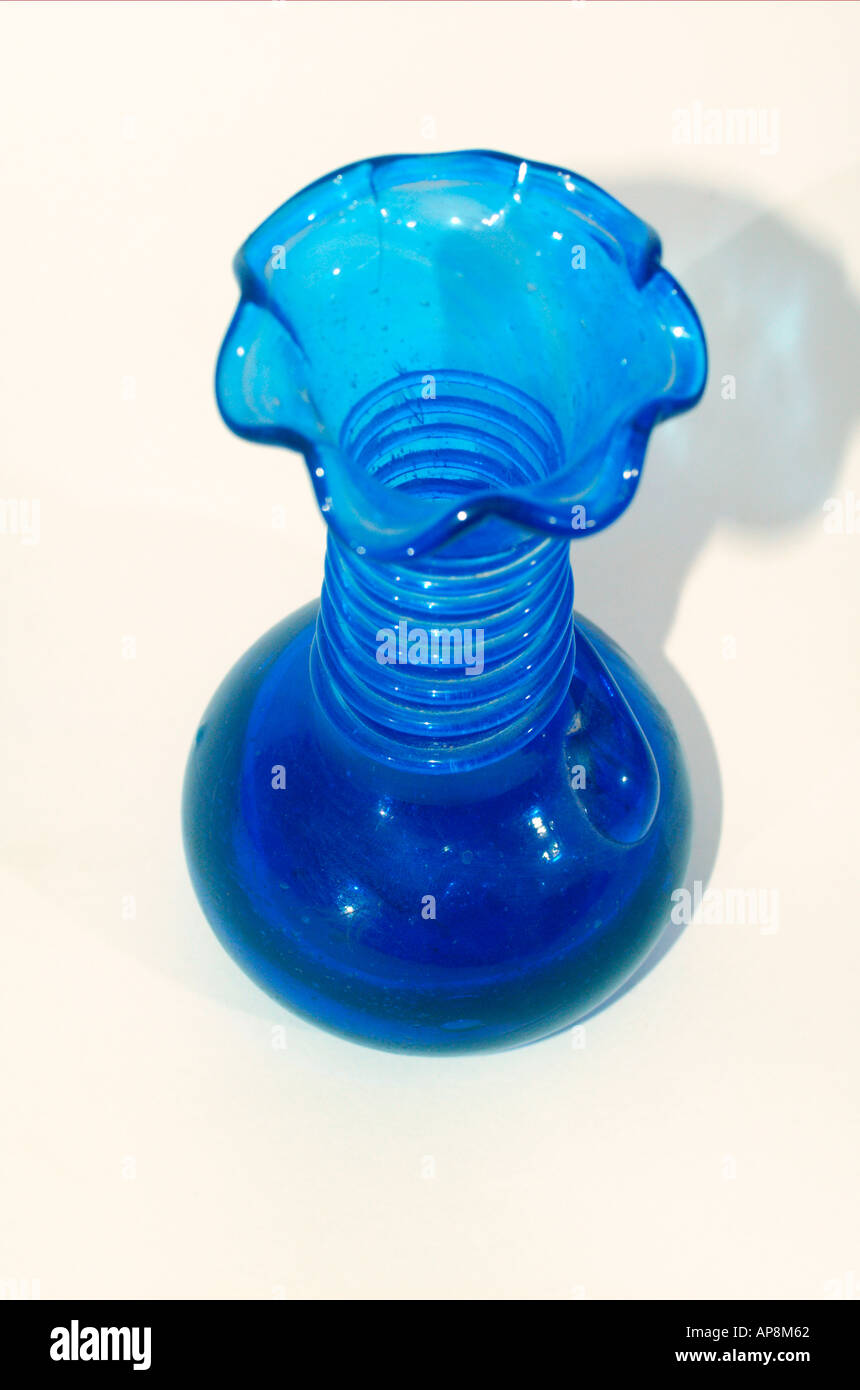 Blue Hebron Glass Vase Glassblowing in Hebron is a traditional industry