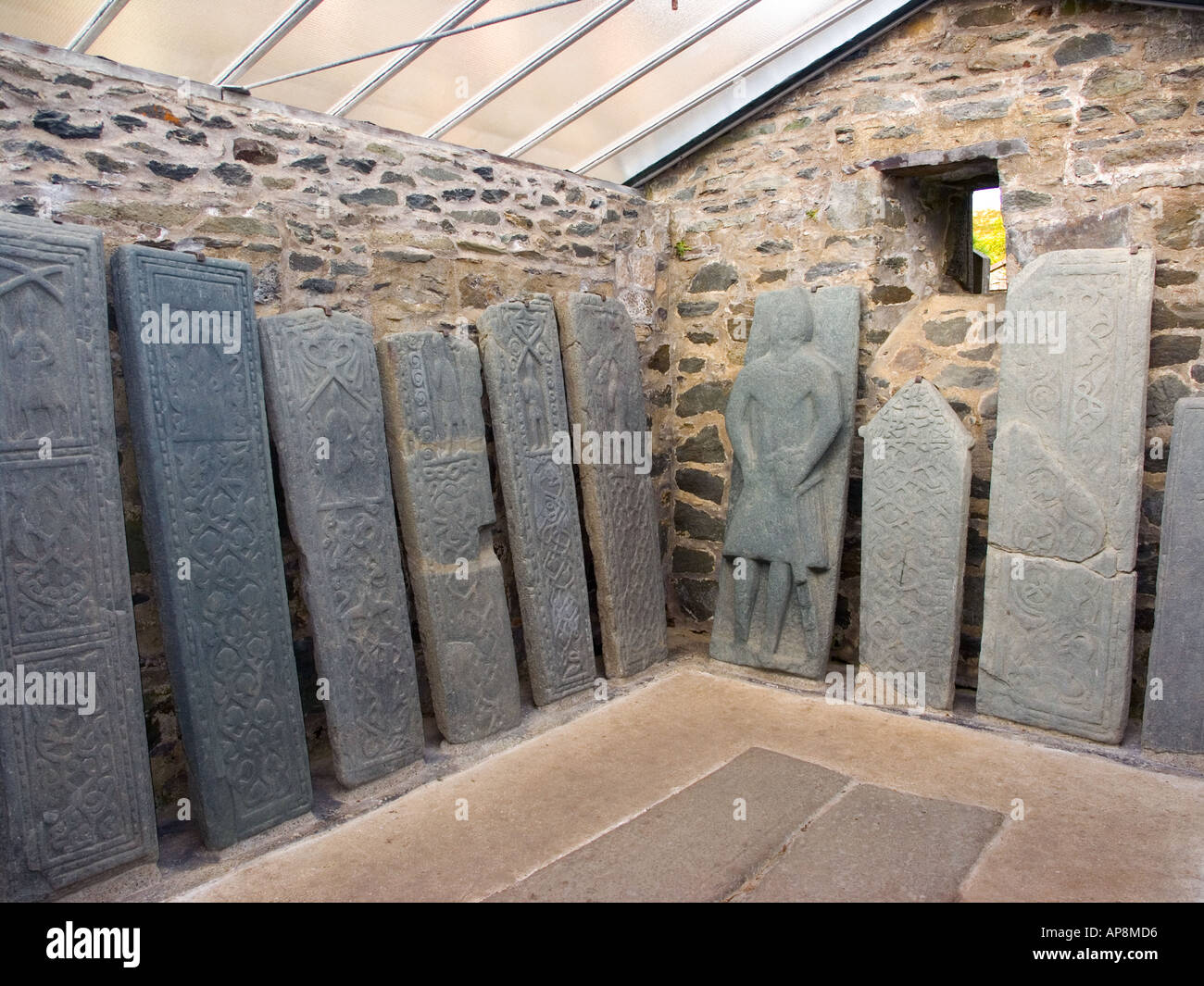 Kilmartin churchyard containing Mediaeval graveslabs Argyll Scotland Stock Photo