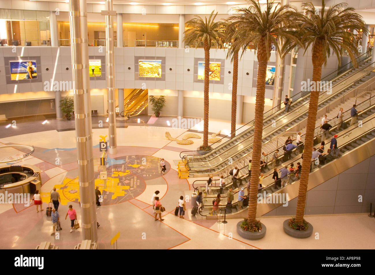 fake palm trees in McCarran International Airport Las Vegas Nevada
