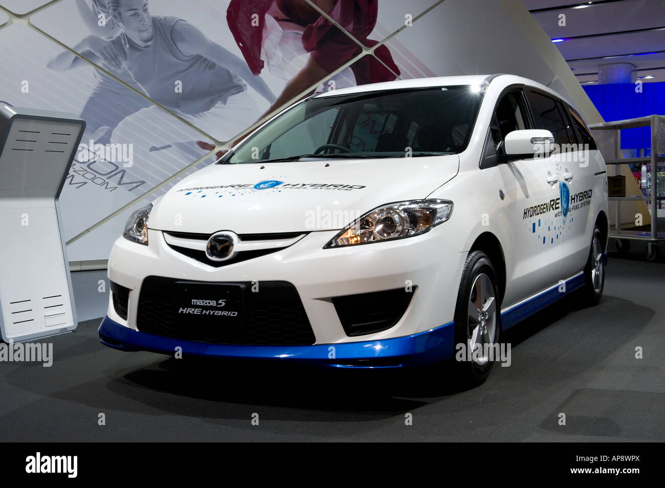 The Mazda 5 Hydrogen RE Hybrid at the 2008 North American International Auto Show in Detroit Michigan Stock Photo