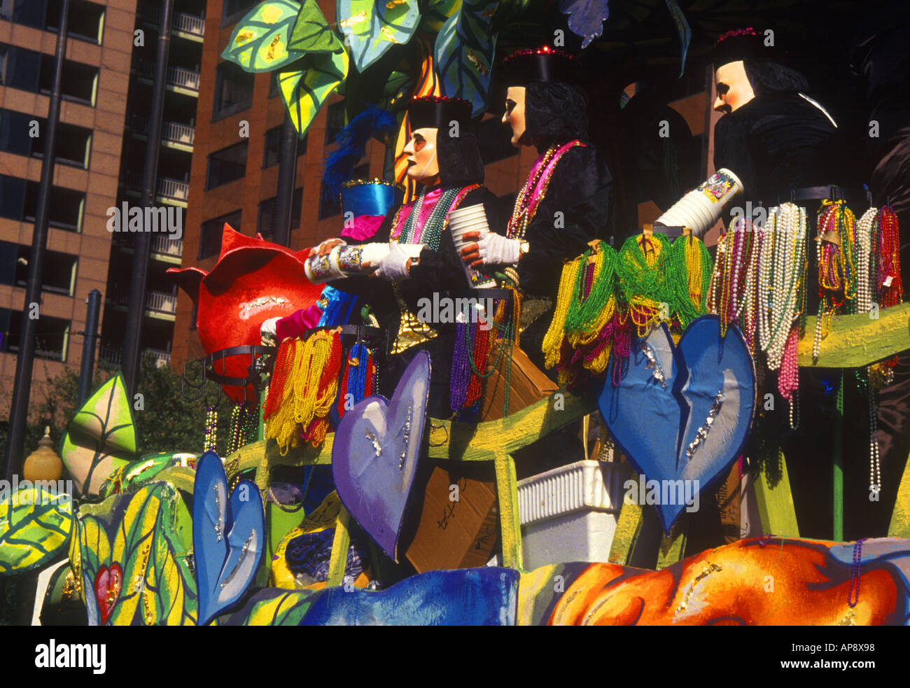 USA New Orleans Louisiana Mardi Gras Carnival Parade Float Tossing