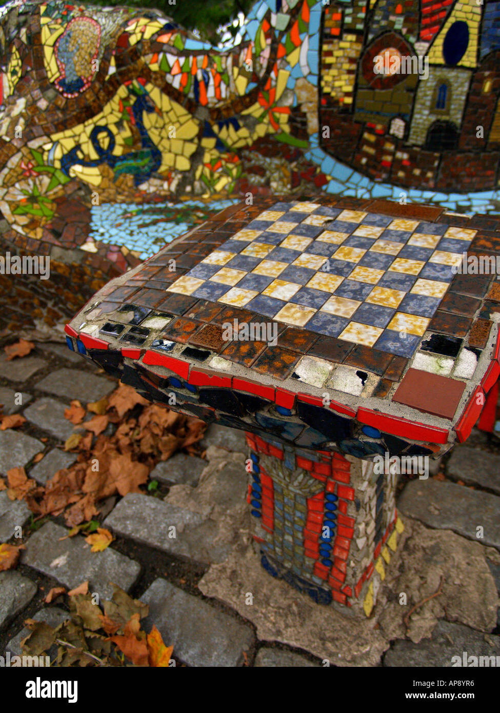 Colorful mosaic chessboard on the grounds of Grant's Tomb in New York City Stock Photo Alamy