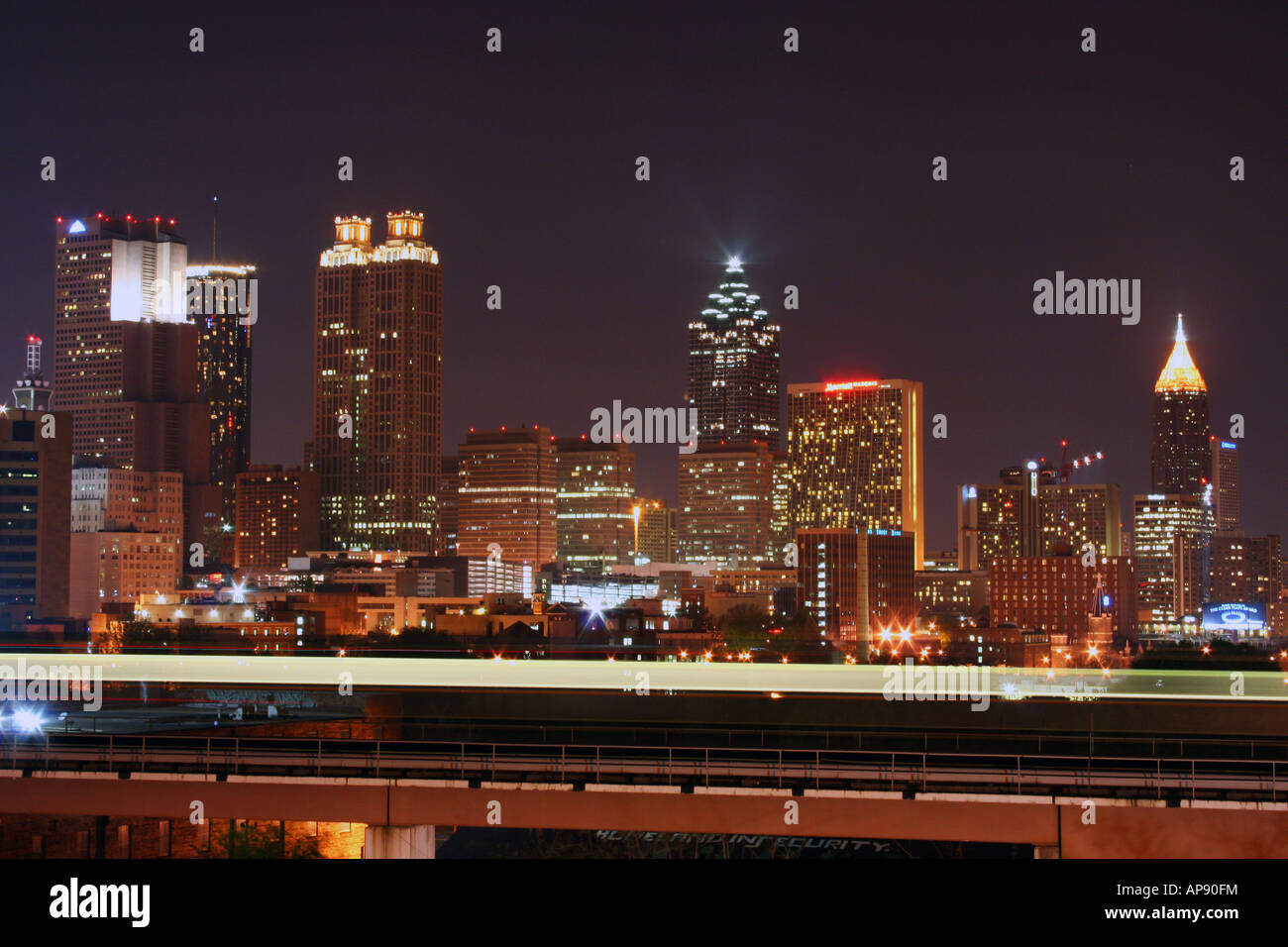 Atlanta skyline at night Stock Photo