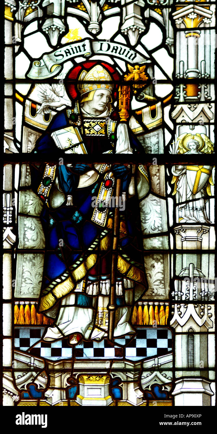 Salisbury Cathedral Stained Glass Saint David Stock Photo