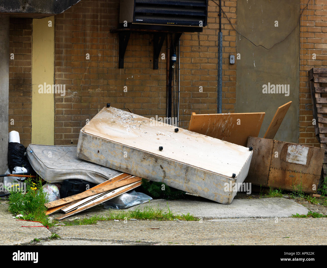Rubbish Dumped in the Street Stock Photo