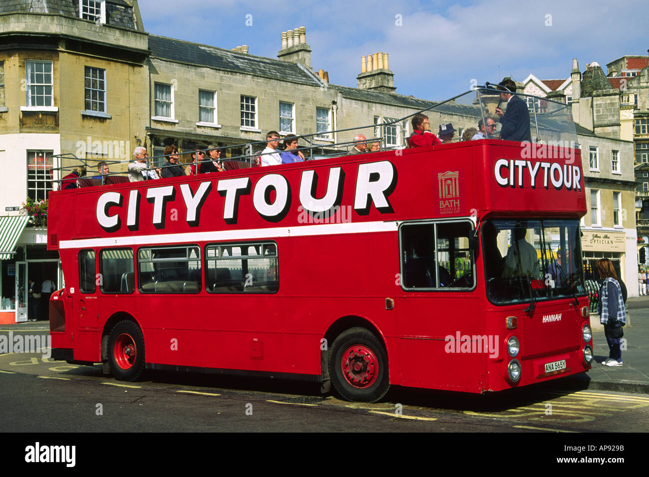 City tour bus Bath Avon England Stock Photo Alamy