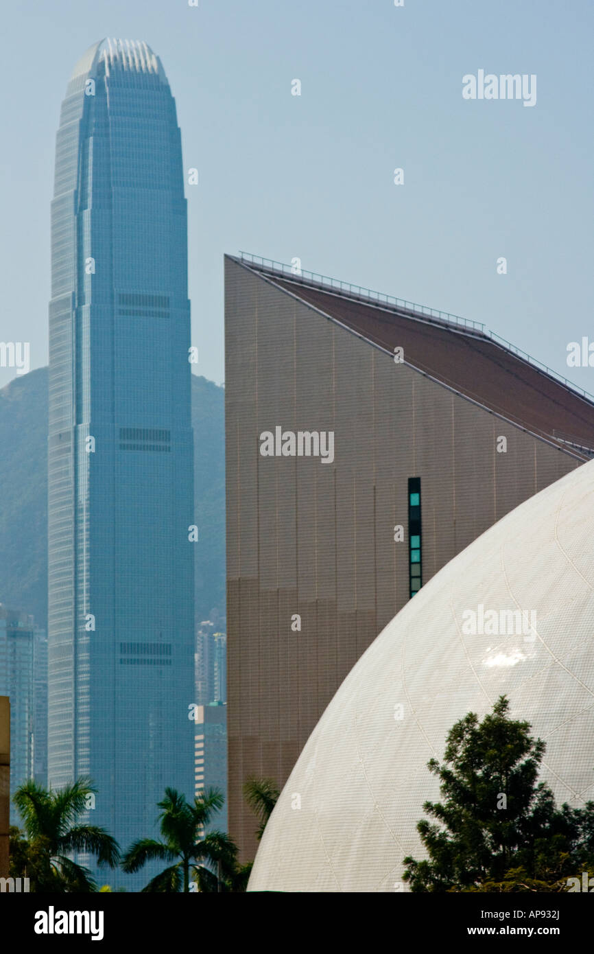 IFC Internaiontal Finance Centre and the Cultural Center in TST Hong Kong Stock Photo