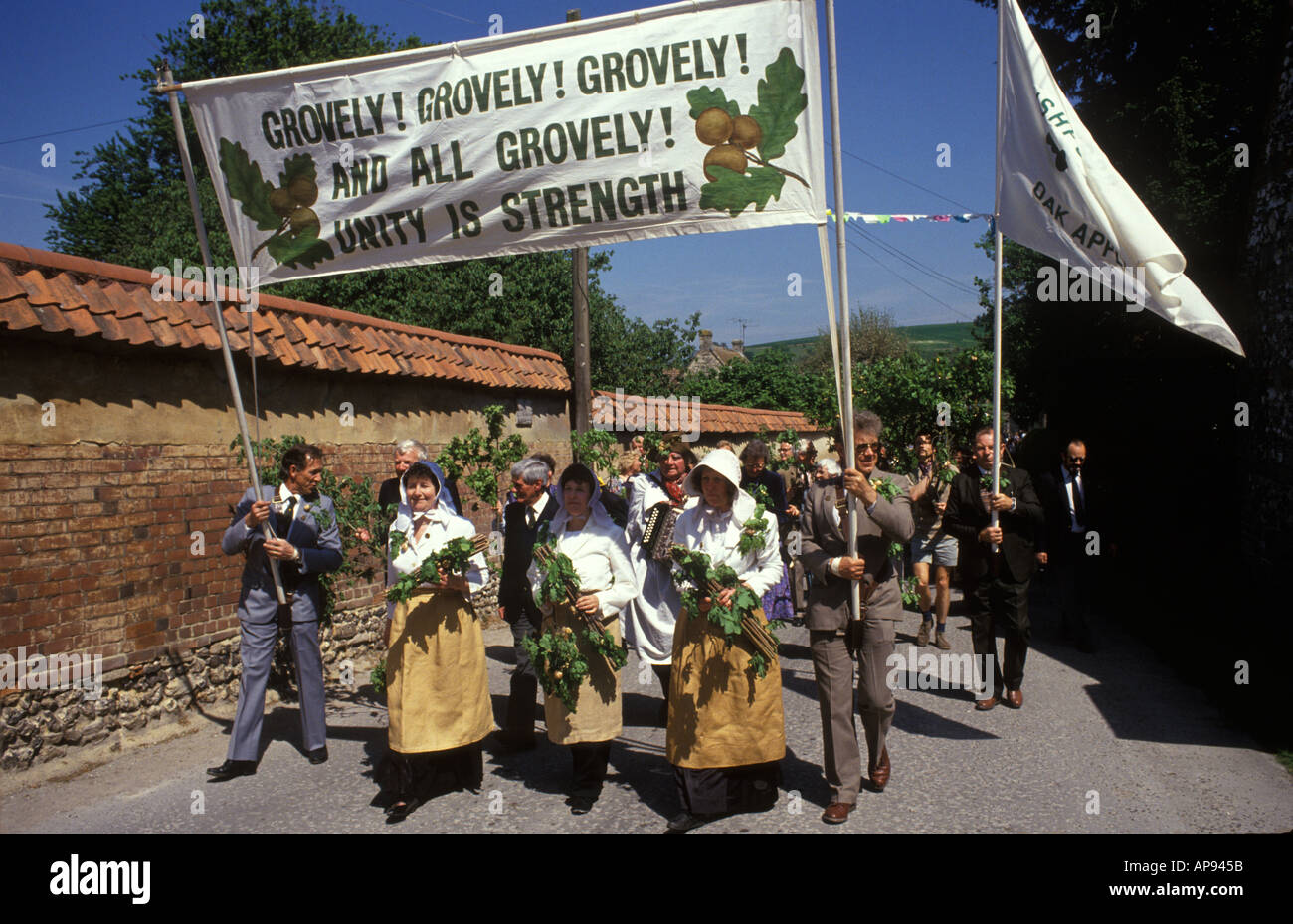 Grovely Forest Rights Great Wishford or Wishford Magna, Wiltshire Annual village event upholding Commoners ancient rights 1980s UK HOMER SYKES Stock Photo