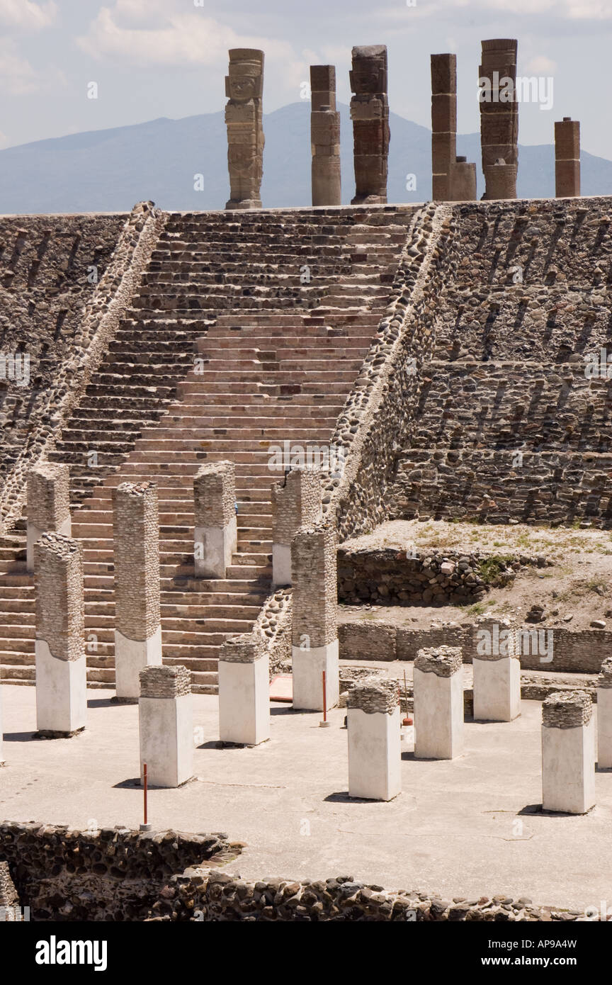 The ruins of an ancient mesoamerican city from the Toltec empire in Tula Mexico Stock Photo