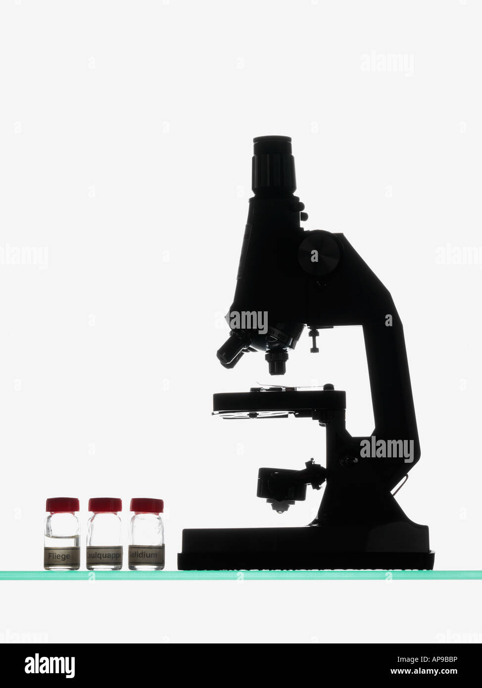 Silhouetted microscope Stock Photo