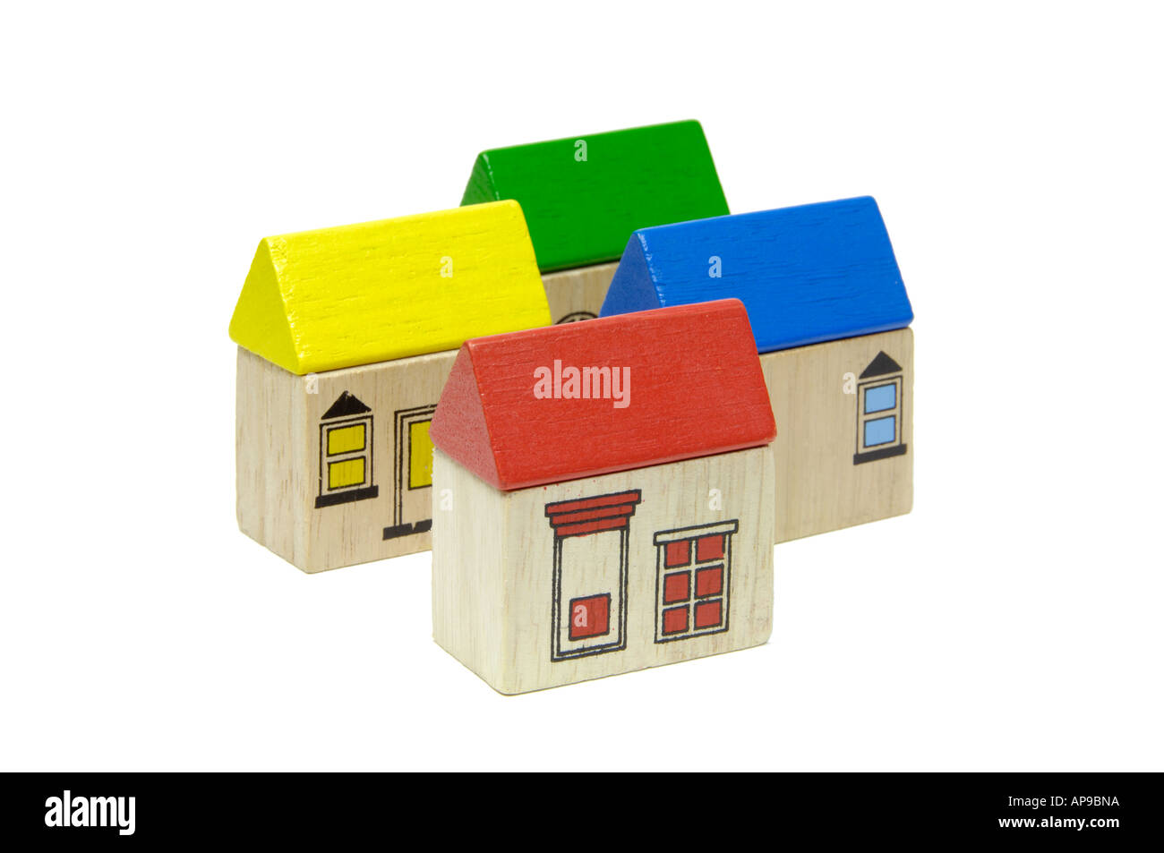 Wooden block toy house Stock Photo Alamy