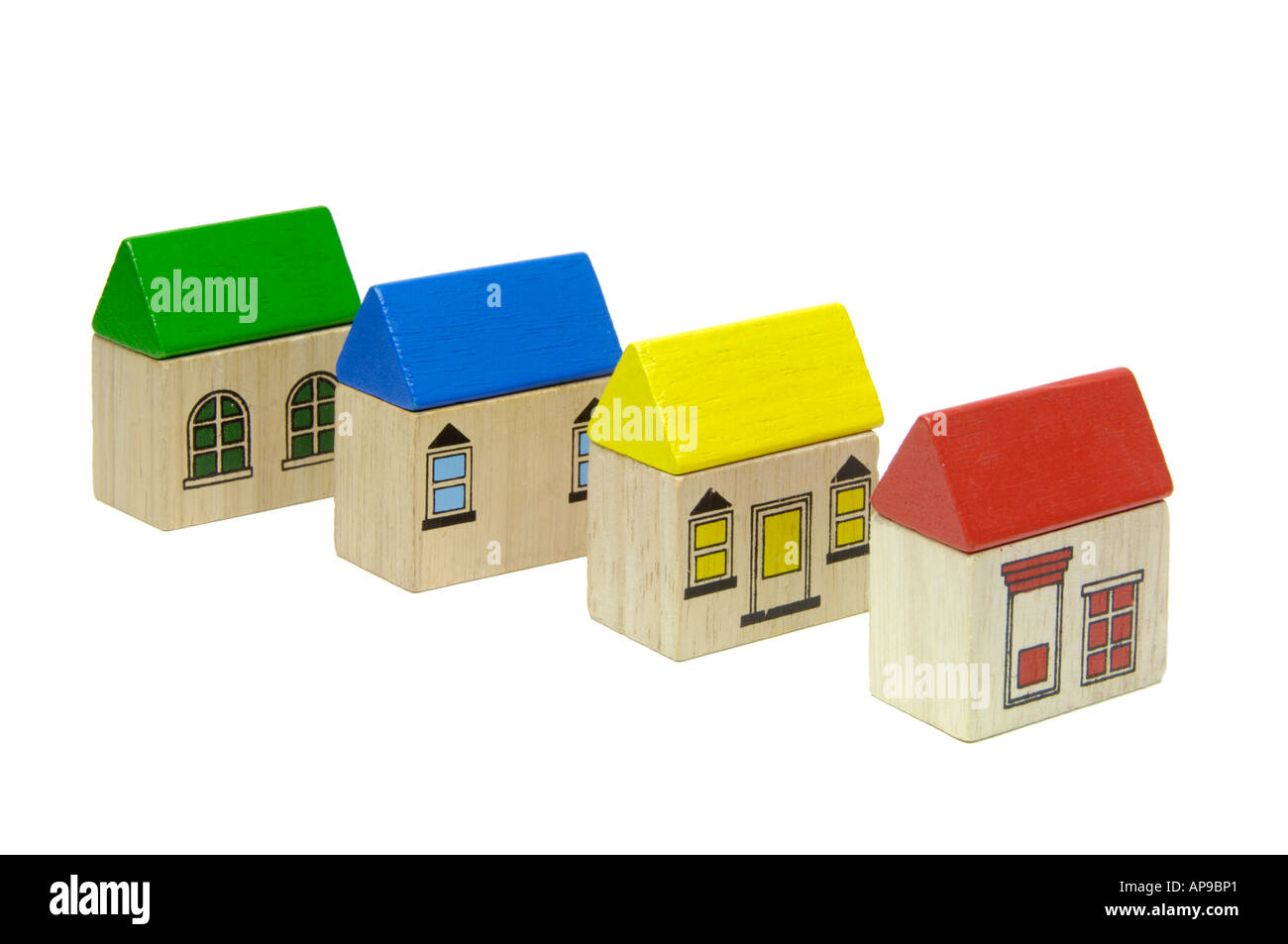 Wooden block toy house Stock Photo Alamy
