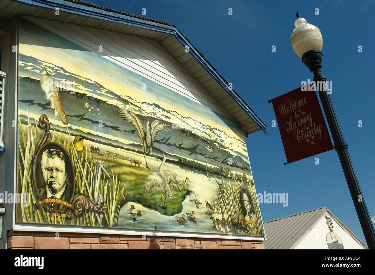 AJD50926, Burns, OR, Oregon, Teddy Roosevelt wall mural Stock Photo