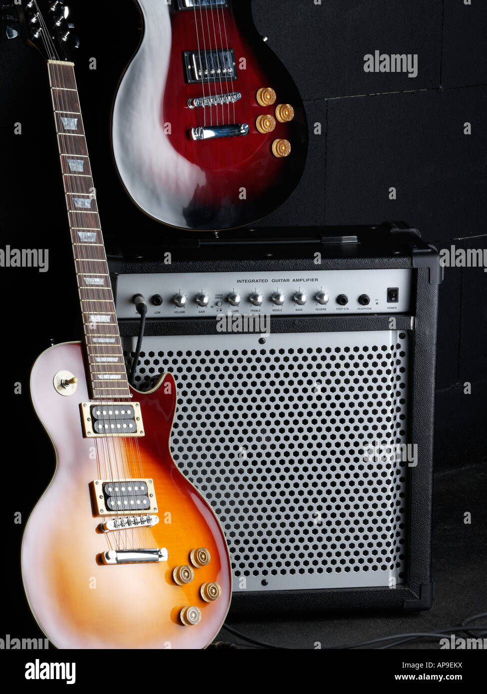 Electric guitars and amplifier Stock Photo Alamy