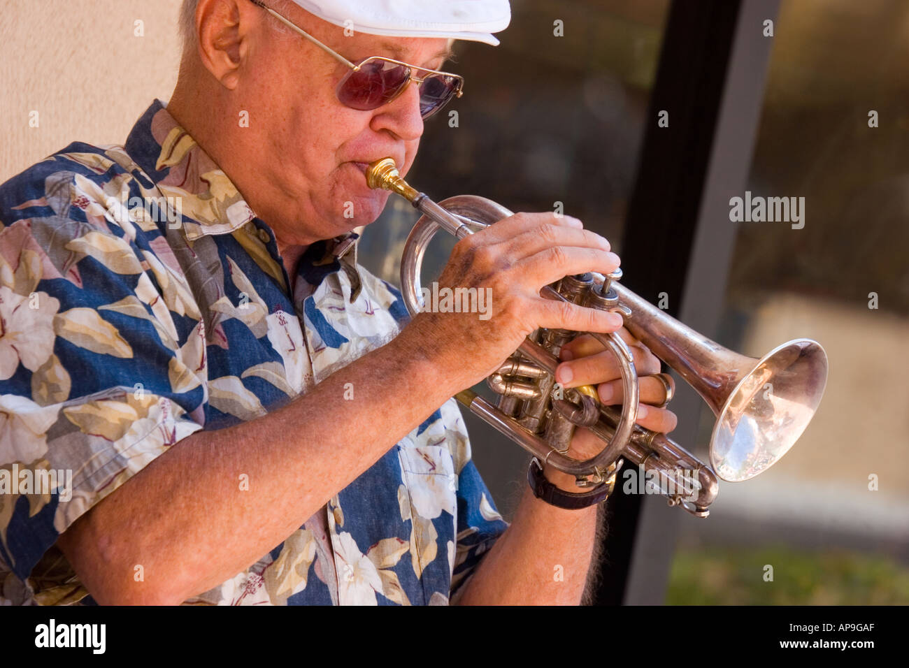 An active senior playing the in a jazz band Stock Photo Alamy
