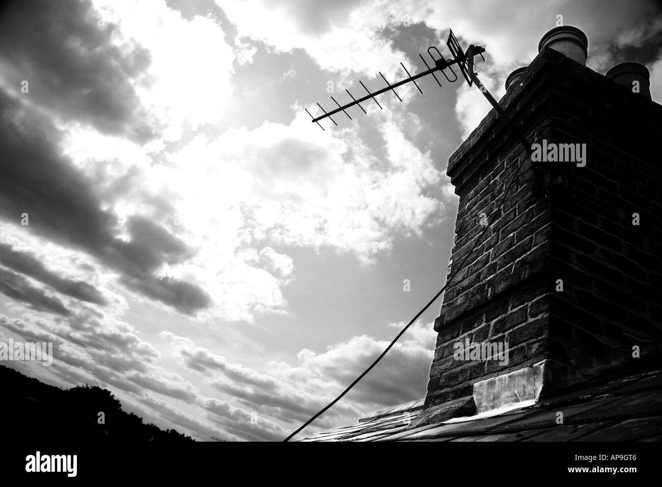 A landscape view of a roof top. Stock Photo