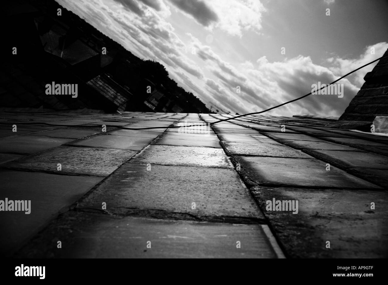 A landscape view of a roof top. Stock Photo