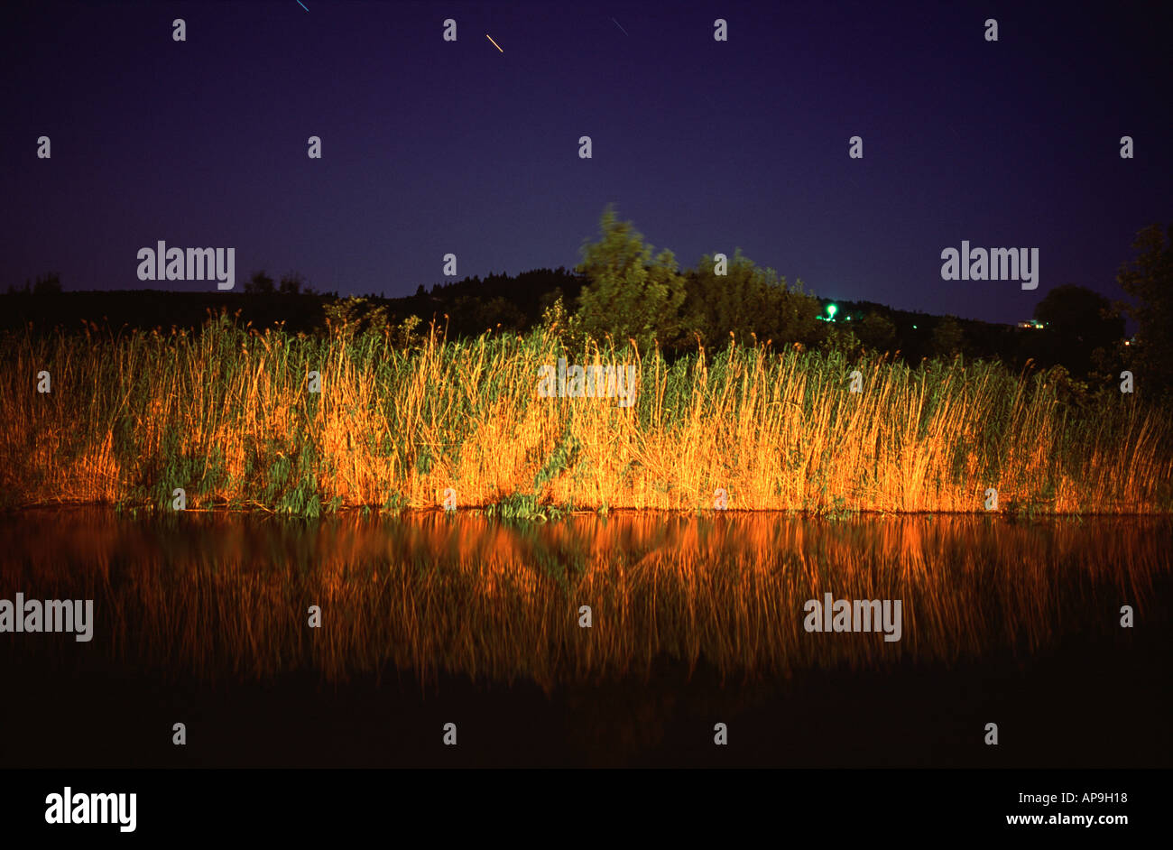 Goksu River at night Agva Turkey Stock Photo