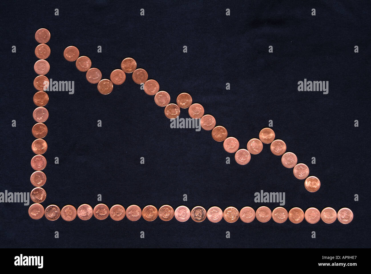 Graph showing trends going down Stock Photo - Alamy