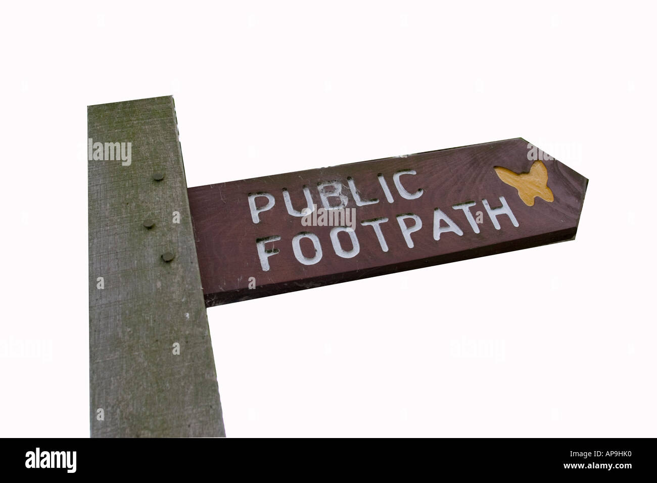Footpath sign at Paper MIll Lock on the River Chelmer at Little Baddow near Chelmsford Essex GB UK Stock Photo