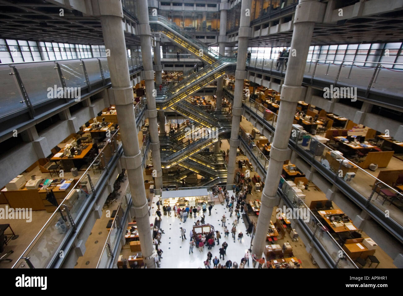 Interior of the Lloyds of London Building, City of London GB UK Stock ...