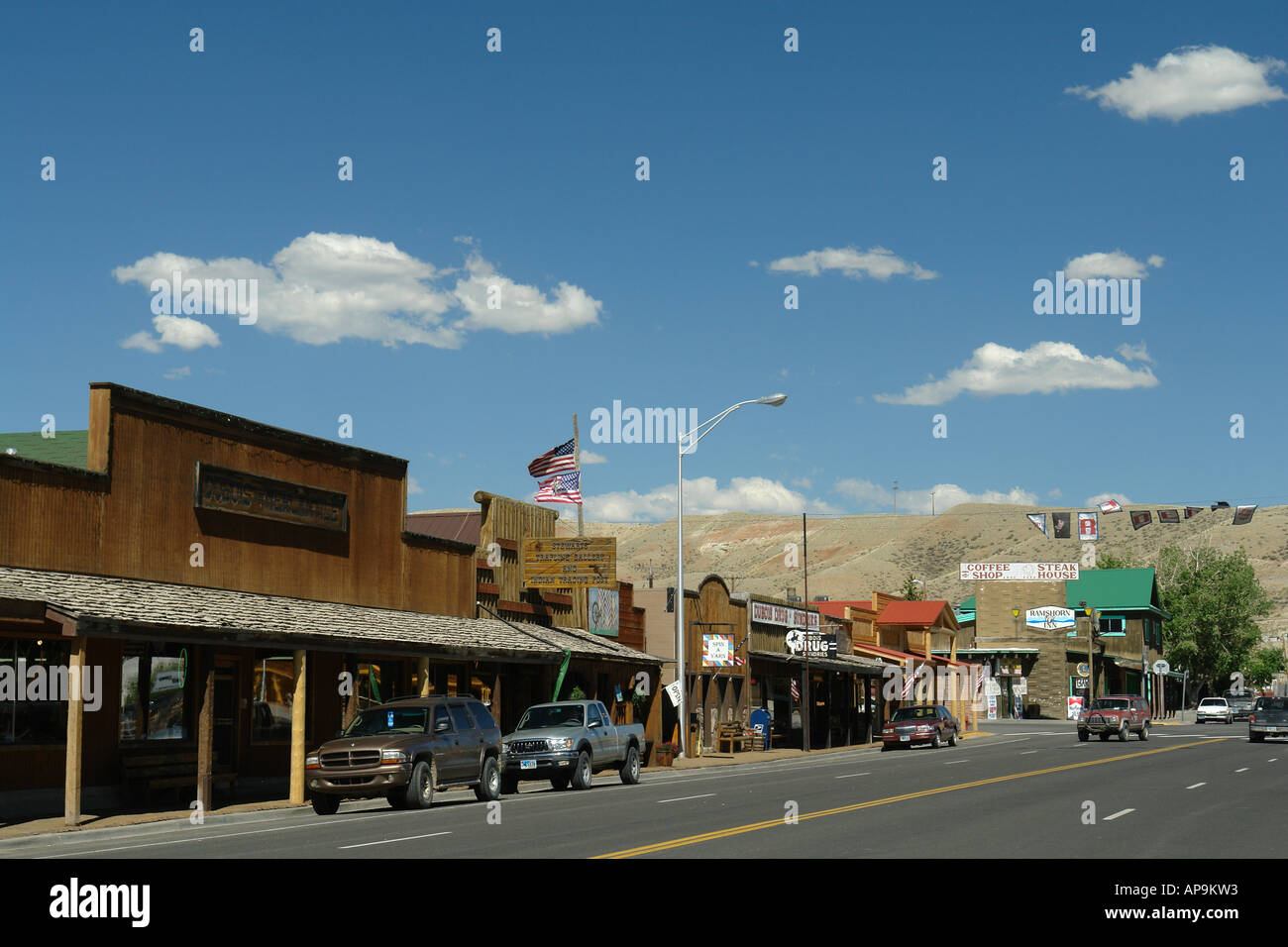 AJD50482, Dubois, WY, Wyoming, downtown, Main Street Stock Photo Alamy