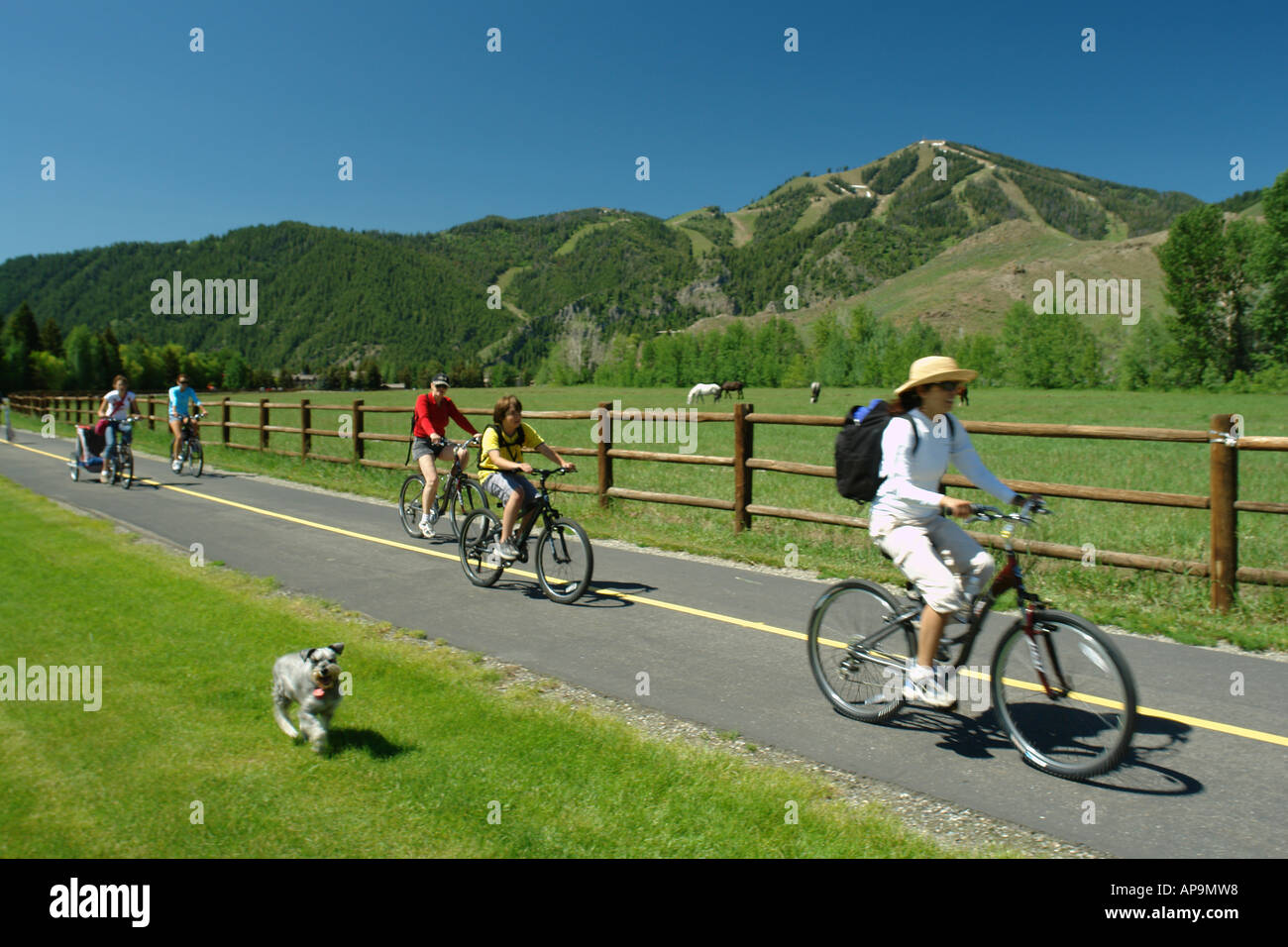 AJD50646, Ketchum, Sun Valley, ID, Idaho, Bald Mountain, bike path