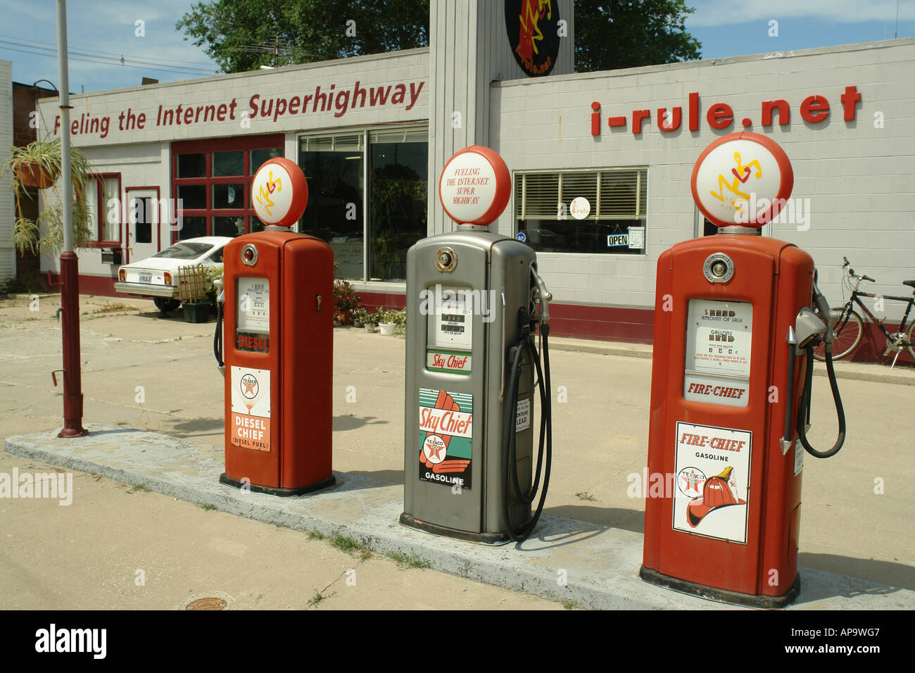 AJD50084, Winterset, Madison County, IA, Iowa, Old gas station