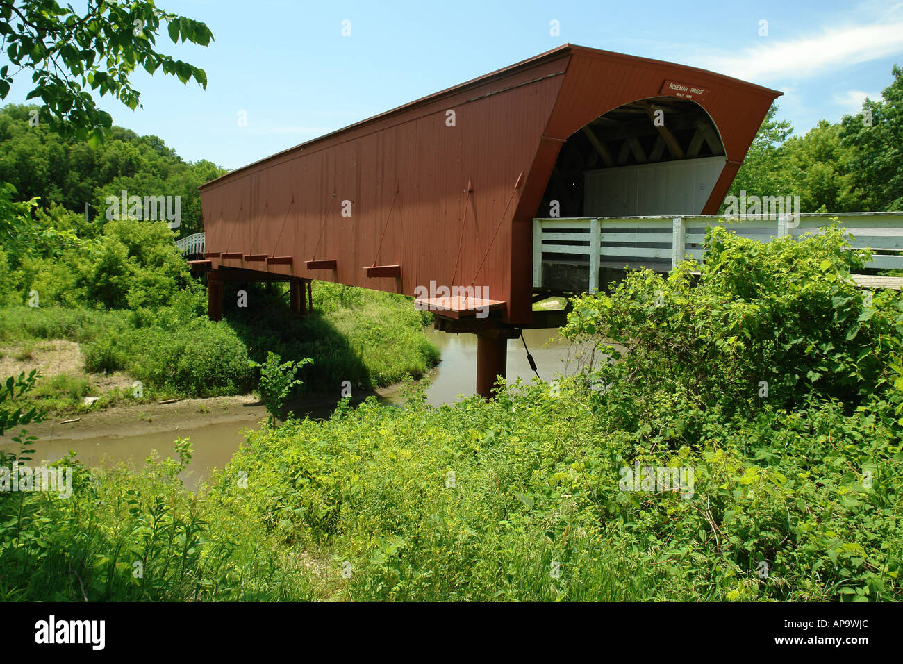 AJD50102, Madison County, IA, Iowa, Covered Bridges of Madison County, Roseman Bridge Stock Photo