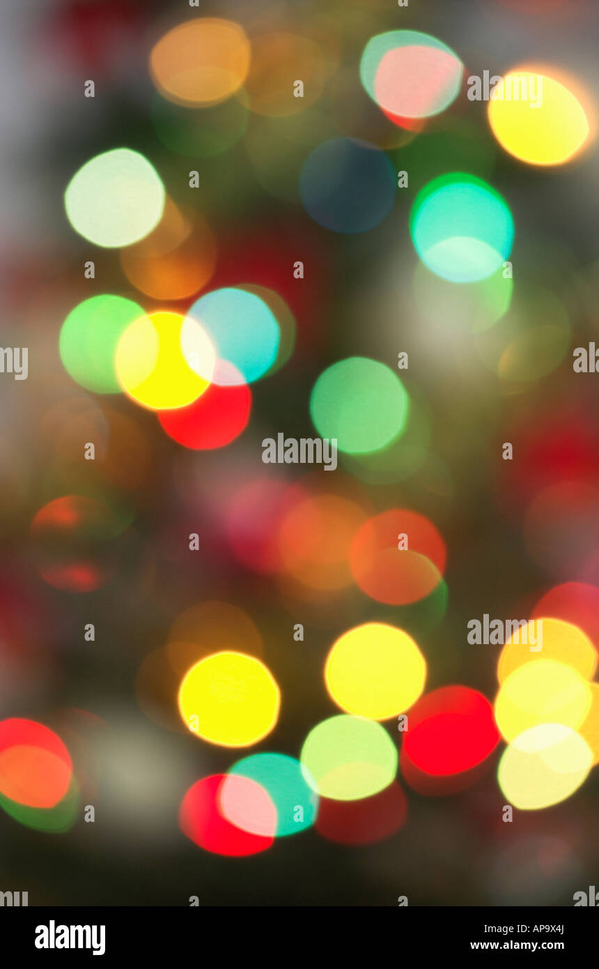 Abstract view of colourful Christmas lights Stock Photo