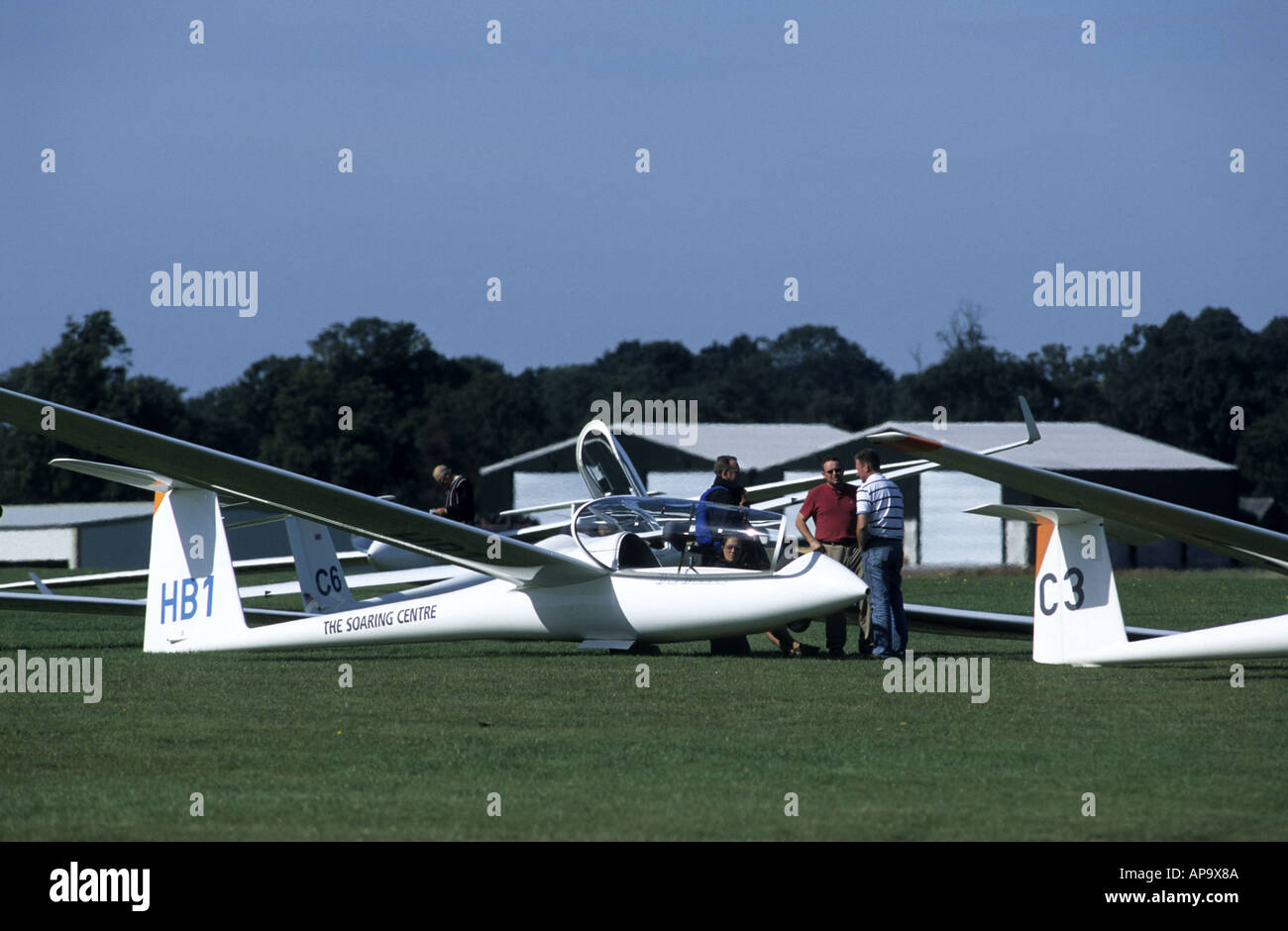 Gliders at Sibbertoft Gliding Club, Leicestershire, England, UK Stock