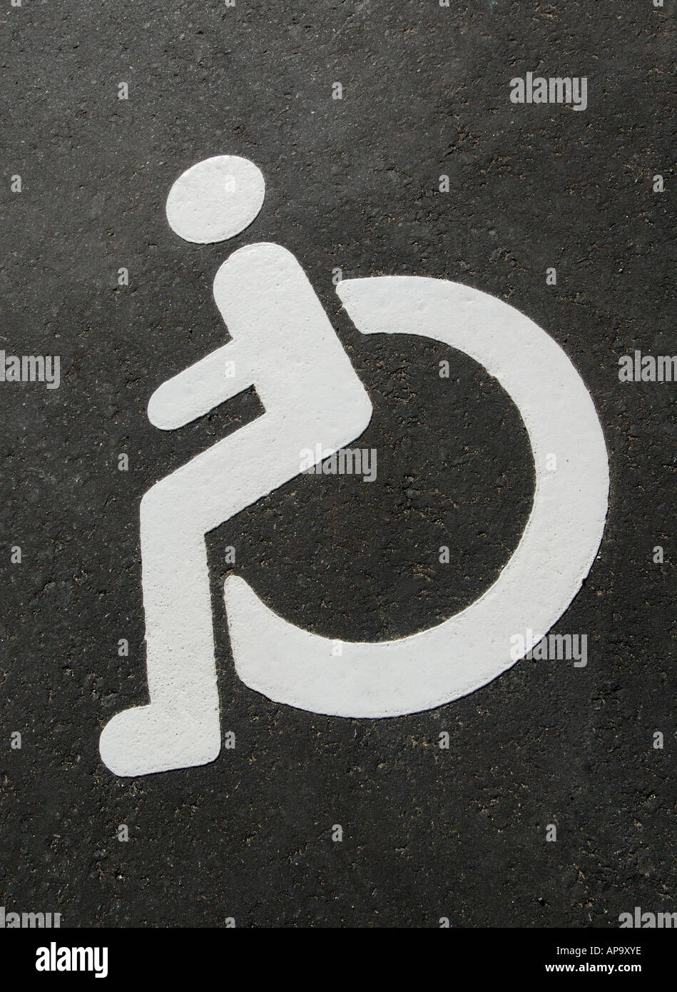 'Disabled only' - pictogram on asphalt Stock Photo