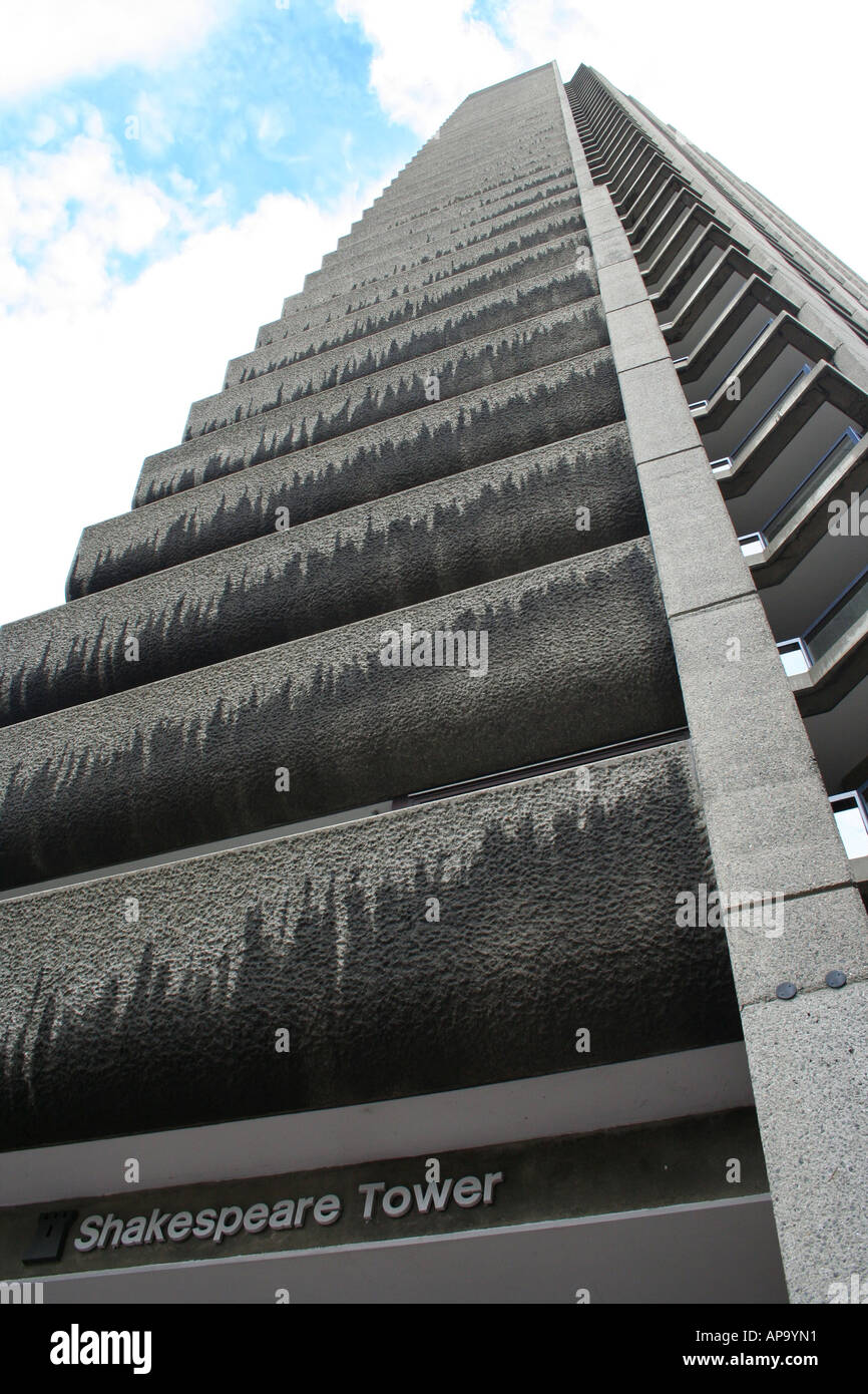 tall residential Shakespeare tower Barbican London August 2006 Stock