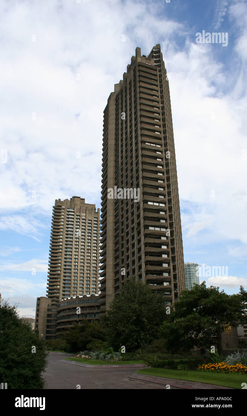 tall residential Shakespeare and Cromwell towers Barbican London August