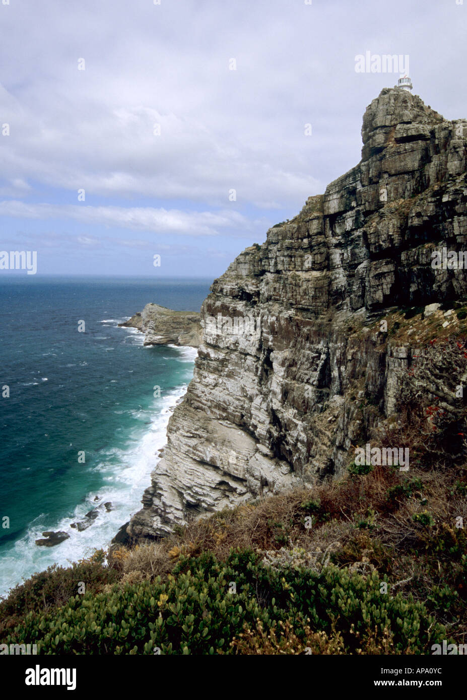 Cape Town, South Africa, beautiful landscape, beach, rugged granite cliffs of Cape Point, Table Mountain National Park, UNESCO, African landscapes Stock Photo