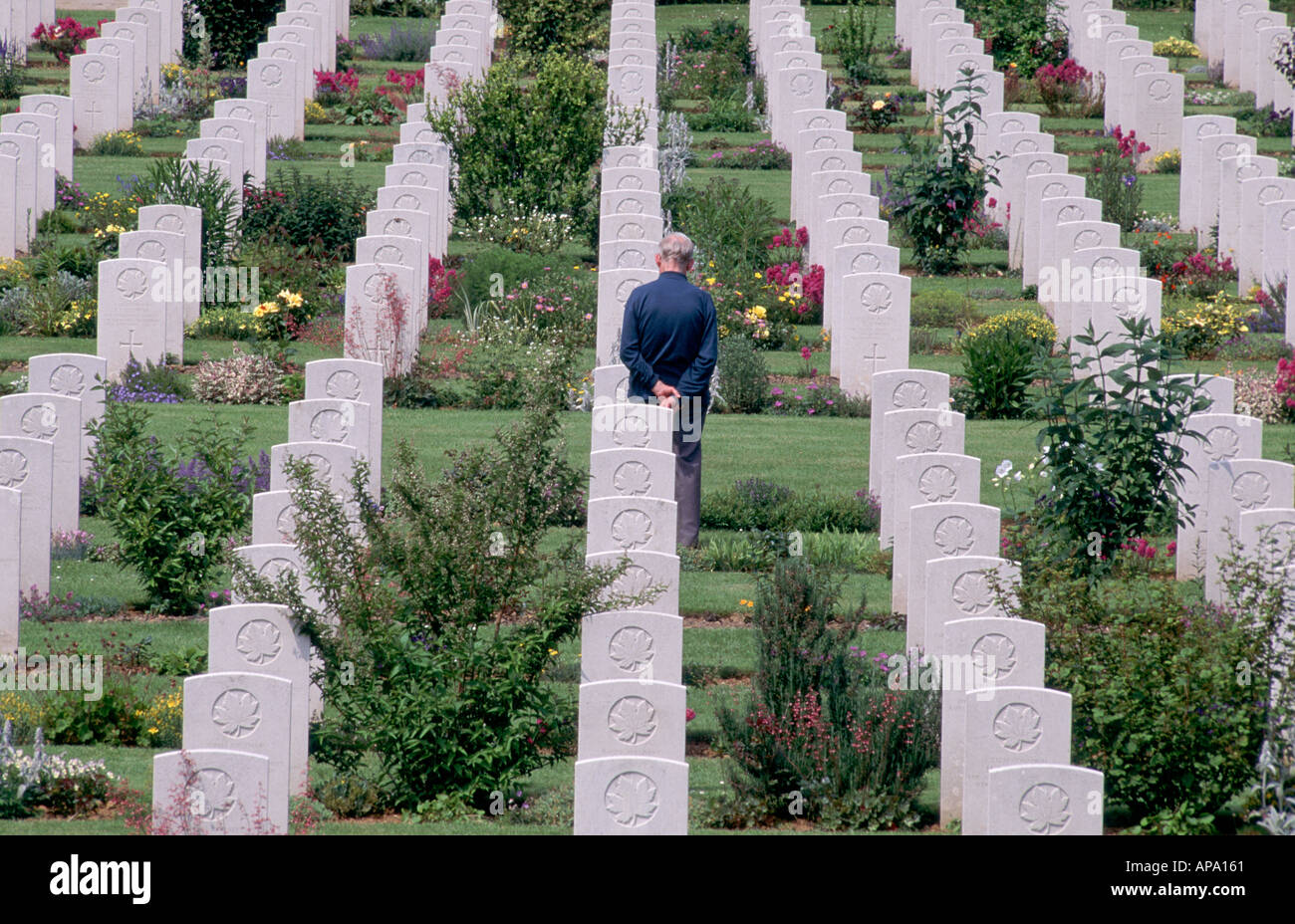 CANADIAN MILITARY WAR CEMETERY BENY SUR MER REVIERS NORMANDY FRANCE Stock Photo