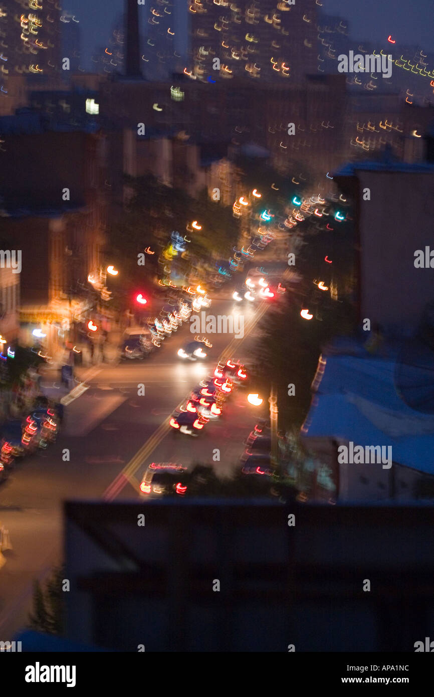 Manhattan Avenue. Greenpoint. Brooklyn. New York. USA In far background