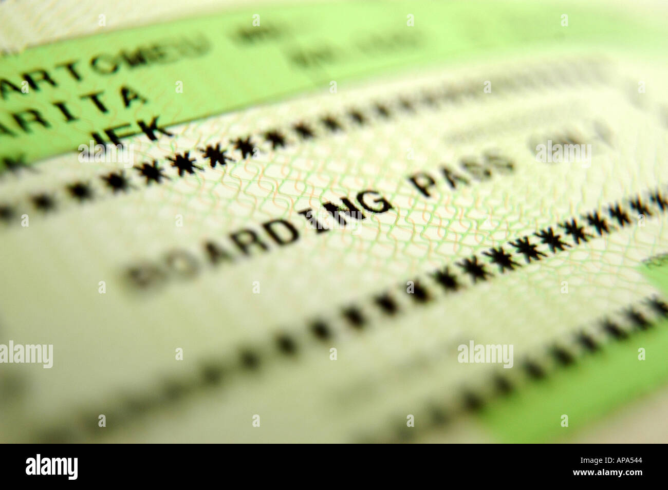 A close-up of a boarding pass Stock Photo - Alamy