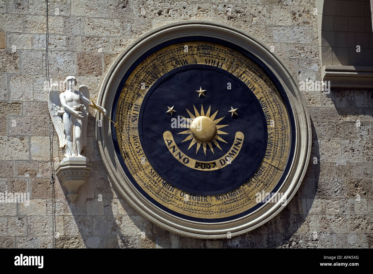 Calendar Astronomical Clock Campanile Duomo Messina Sicily Italy Stock Photo