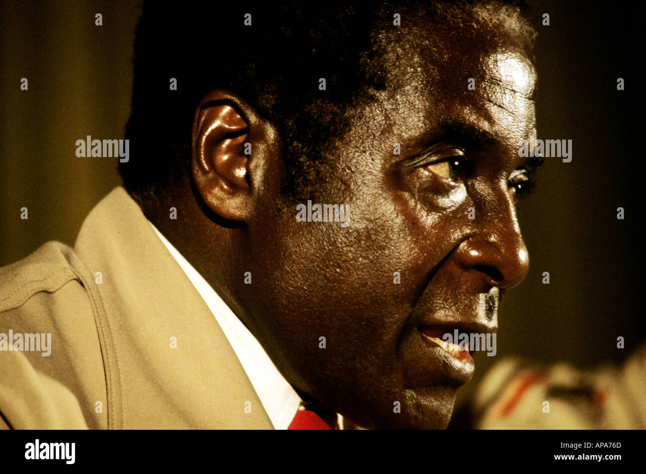 ROBERT MUGABE BY  STOCK FILE PHOTO MADE IN 1980 WHEN ROBERT MUGABE RETURNED FROM EXILE TO RHODESIA NOW ZIMBABWE Stock Photo