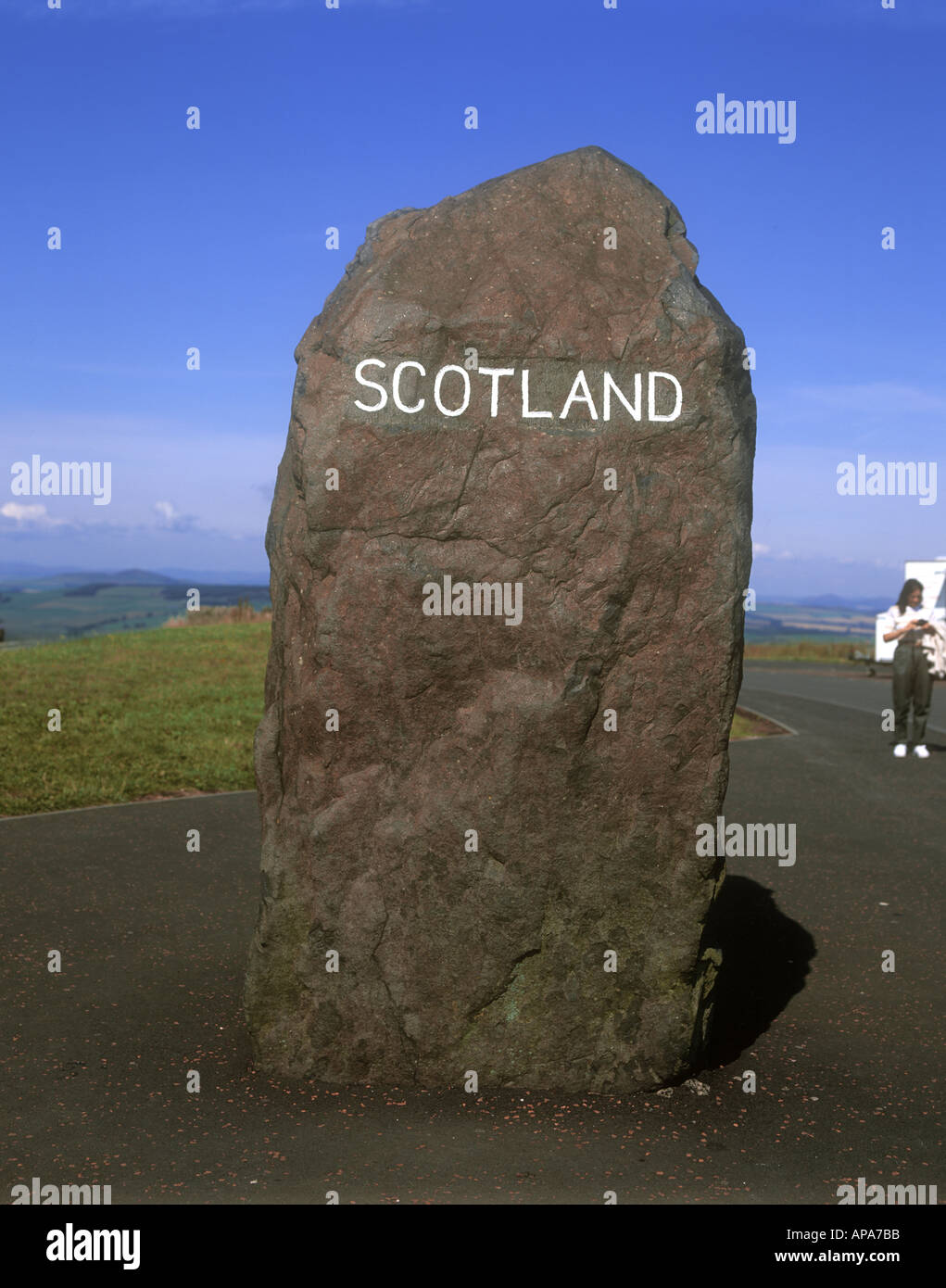 Scottish Border sign Carter Bar Scottish Borders Scotland Stock Photo
