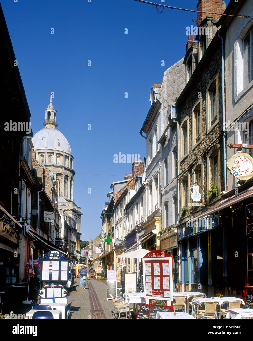 Street scene Rue de Lille Old town Boulogne Pas de Calais Hauts de France France Stock Photo