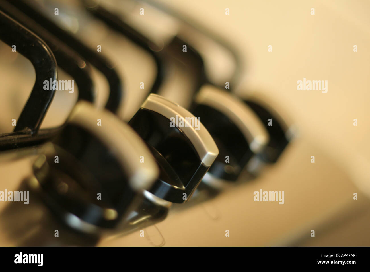 Gas Cooker Controls Stock Photo Alamy