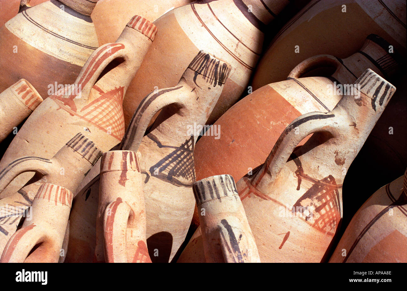 Water Mugs, Morocco Stock Photo