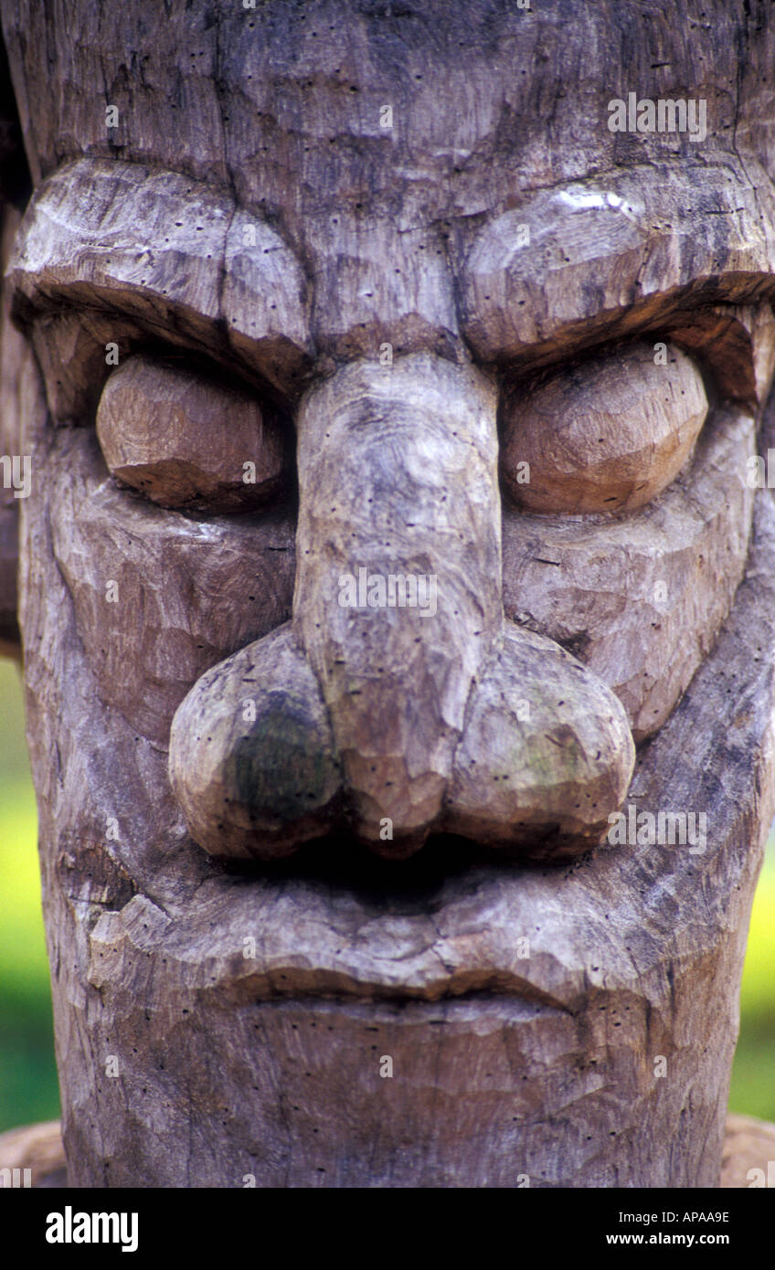 Woodcarved Statue from Indonesia Stock Photo Alamy