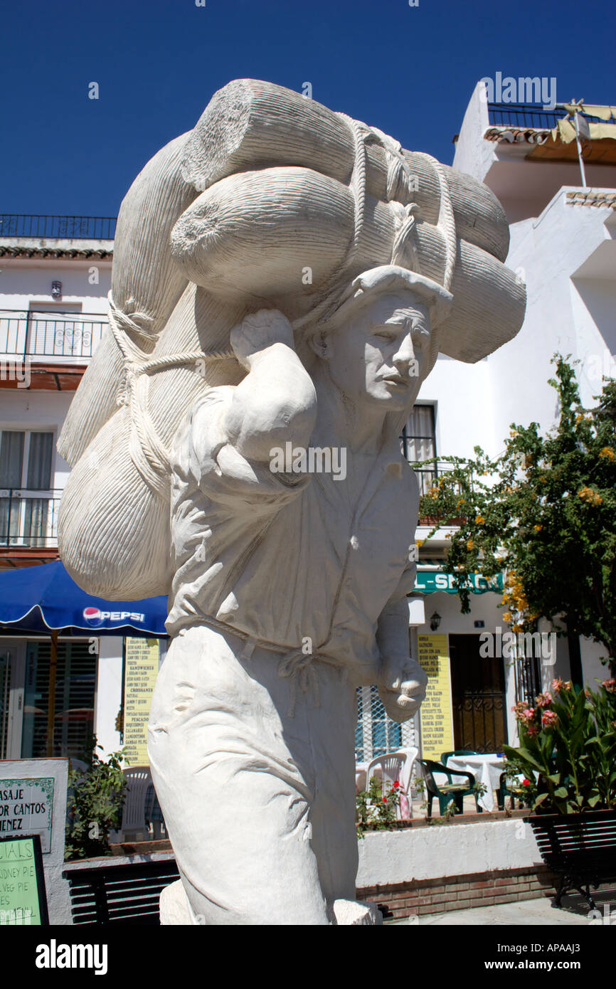 Statue to commemorate the esparto grass workers of Spain Stock Photo